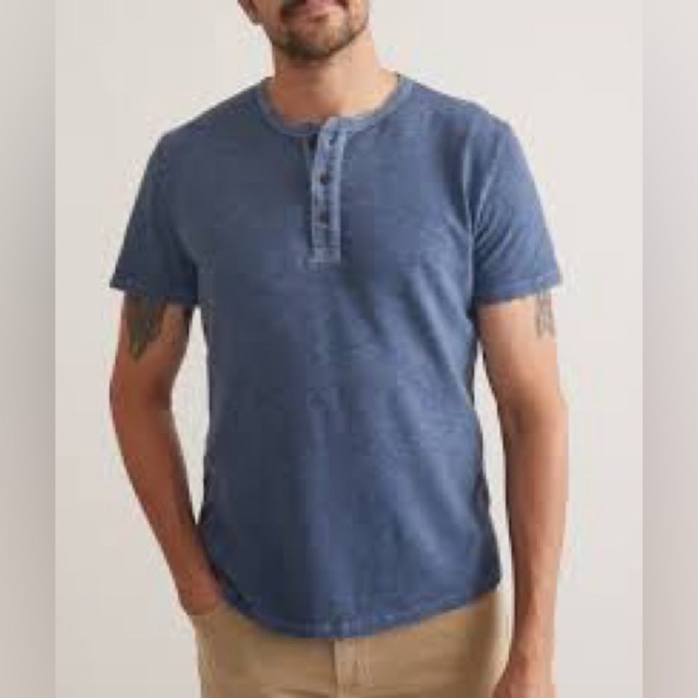 NWOT-Marine Layer - Hemp Cotton Henley - Faded Denim